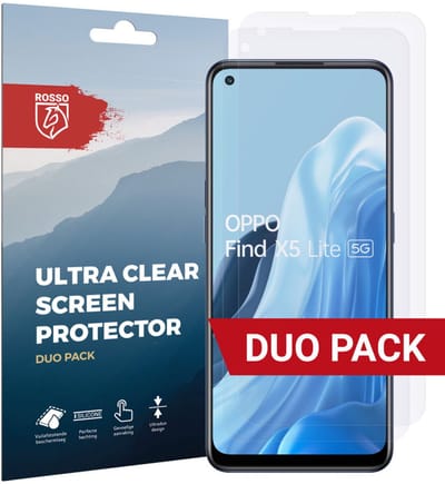 Rosso Screen Protector Ultra Clear Duo Pack Geschikt voor Oppo Find X5 Lite | TPU Folie | Case Friendly | 2 Stuks