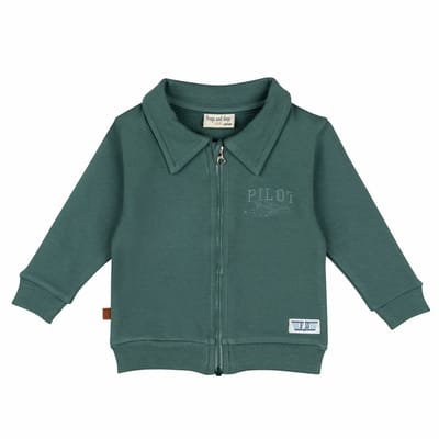 Frogs and Dogs - Pilot Club Baby Zipped Sweater | Sea Pine - Katoen - Maat 50/56