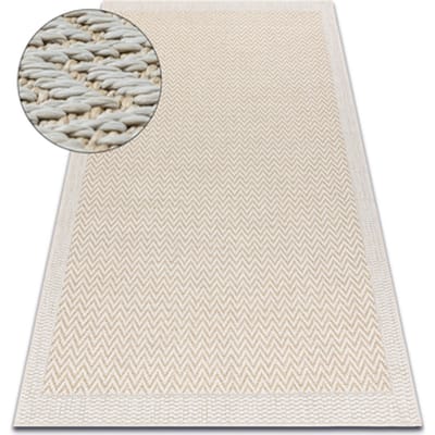 Kleden Rugsx Tapijt ORIGI 3726 crème - Zigzag platgeweven 155x220 cm