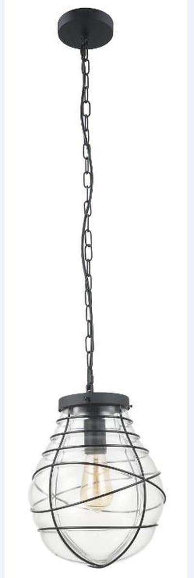 Chericoni Venezia hanglamp Tre - 1 lichts - Zwart - Metaal - Glas
