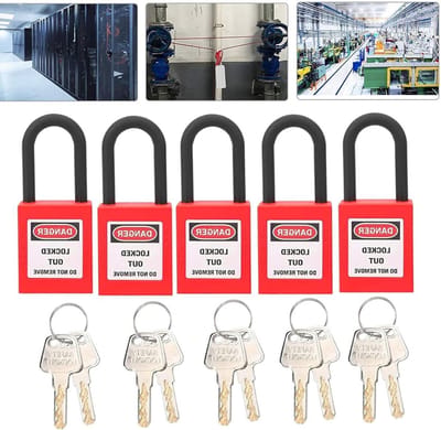 10 sets hangsloten - stofdicht nylon veiligheidsslot voor binnen en buiten - 2 sleutels per hangslot - rood .