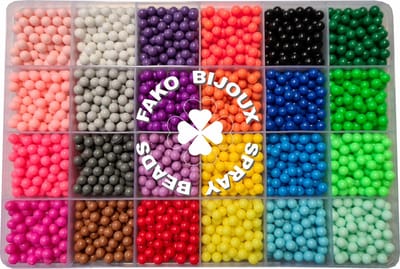 Fako Bijoux® - Magic Water Sticky Spray Beads Box - Klevende Waterkralen - Waterparels - Kinderen - 24 Kleuren - 5mm - 3000 Stuks