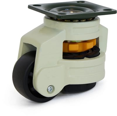 Zwart nylon hef zwenkwiel met topplaat - 40mm - 50kg