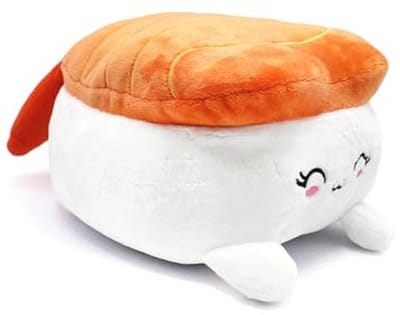Plushi Nigiri Sushi Knuffel met Garnalen - 20 cm - Decoratieve Pluche Speelgoed