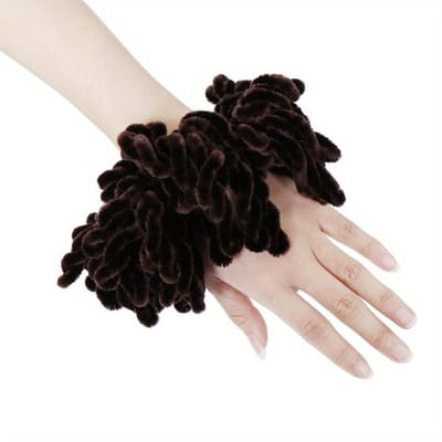 Moslim Hijab Volumizer Haarbanden Haarkrullen Elastiekjes voor Paardenstaart Pluche Scrunchies Kleur Hoofddeksel Haaraccessoires koffie