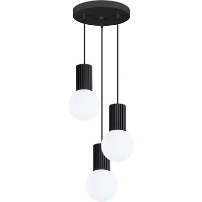 Sollux Lighting Hanglamp Halo - G9 - zwart - aluminium/glas - 25x25x125cm