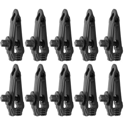 10 stuks Buiten Plastic Tentklemmen Gesp Luifel Tarp Bevestigingsklem Camping Accessoire Zwart