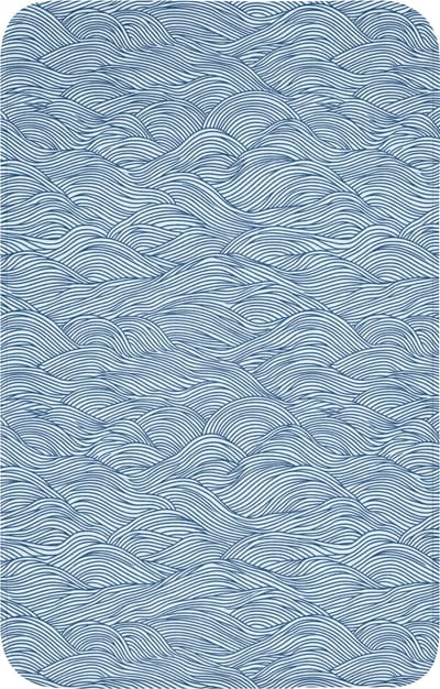 WC mat 50x80 cm - Antislip - Golven - Ritmisch - Blauw - Toiletmat - Vloermat - Douchemat - Toilet tapijt - Toiletmatten