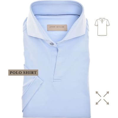 John Miller The Miller Short Sleeve Hyperstretch Poloshirt Licht Blauw / male