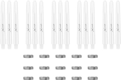 XQMax Dart Shafts - 5 Sets (15 stuks) - Inbetween - Wit - Plus Veerringetjes - Darts Shafts