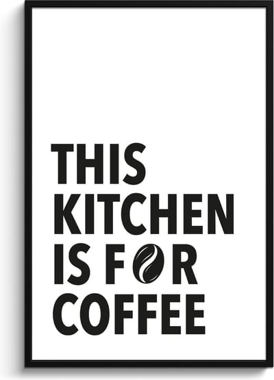 Fotolijst inclusief poster - Posterlijst 80x120 cm - Posters - Quotes - Koffie - Bonen - Modern - Foto in lijst - Keuken decoratie muur - Wanddecoratie accessoires - Muurdecoratie - Schilderijen