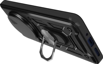 Mayaxess, Hoesje voor Xiaomi Redmi 14C Ring ondersteuning glijden Camera Cover, Zwart