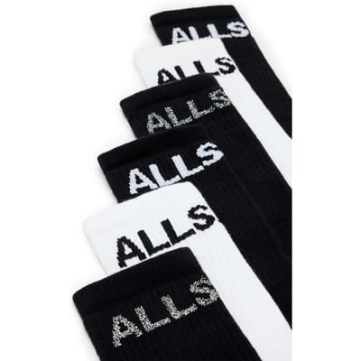 AllSaints Jae Logo Socks 3pk Black/multi Taglia: S/M | Biancheria intima Outlet | Donna | Nero
