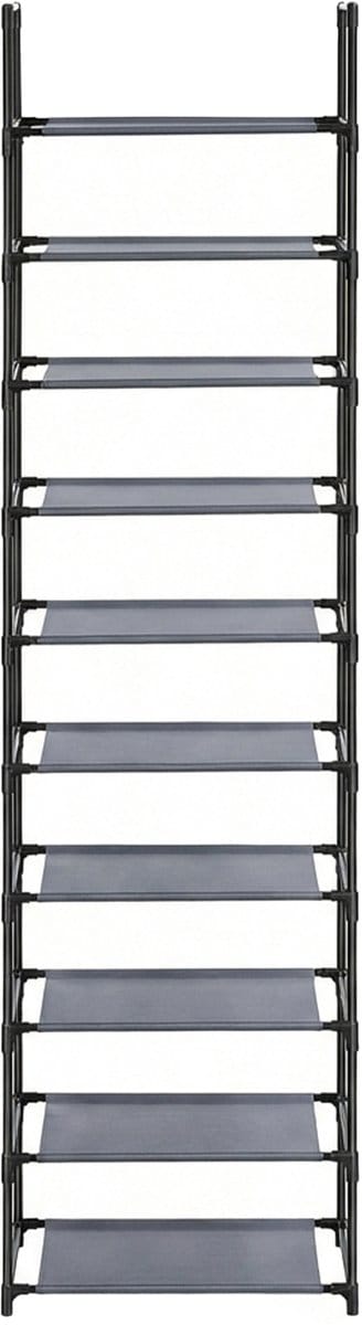 SONGMICS - Schoenenrek - Schoenenrek met 10 Lagen - Smal Ontwerp - Metalen Frame - Planken van Vliesstof