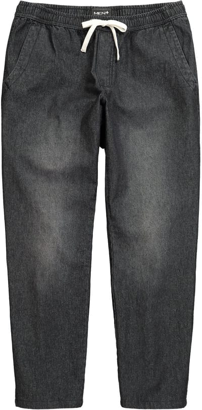 Men Plus - Heren - jeans Buik-Fit Relaxed Fit elastische tailleband tot 8XL - Zwart - Maat 3XL