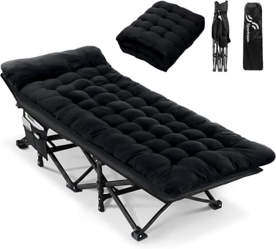 Campingbed met matras – opvouwbaar veldbed – extra breed – 1200D Oxford – draagtas – 188 x 71 cm