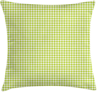 ABAKUHAUS kussenhoes – haantjespatroon – 50x50 cm – limegroen wit