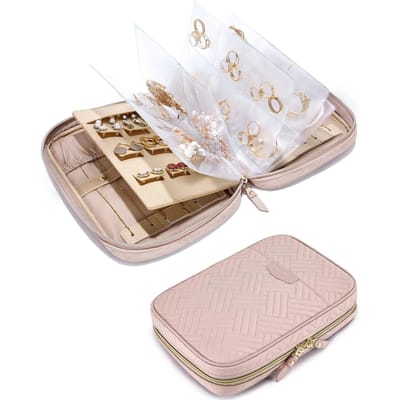 Sieraden Travel Organizer Case Transparant Sieraden Opbergboek Ringband Zakje voor kettingen, oorbellen, ringen, armbanden