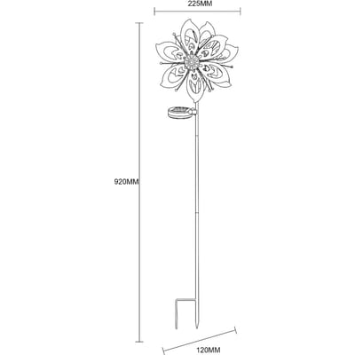 Globo LED grondspies lamp 36571, bloem, windgong, metaal