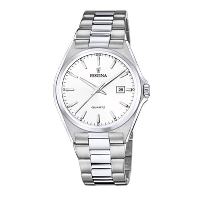 Festina F20552/2 Heren Horloge - Mineraalglas - Roestvrijstaal/Staal - Zilverkleurig - Ø 40 mm - Quartz - Vouw/Vlindersluiting - 5 ATM (douchen)