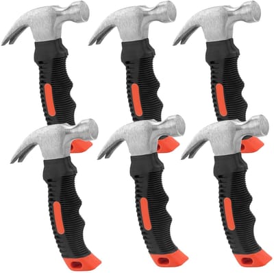 Dailygoods- Klauwhamer Stompe 6 Stuks - Mini Klauwhamer - Antislip Handvat - Koolstofstaal - Schokbestendig - Roestbestendig - Hamer