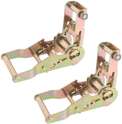 Tie Down Ratelspanner Set van 2, 1,5 Inch Koolstofstaal, 2500 Kg Draagkracht - Stevige Tie Down Straps met Ratel voor Veilig Vastzetten