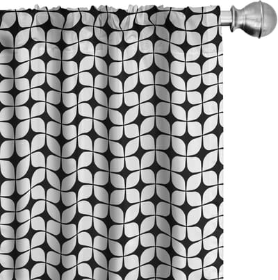 ABAKUHAUS Abstrakt Gordijnen – 2x75x225 cm – Koolgrijs/Wit