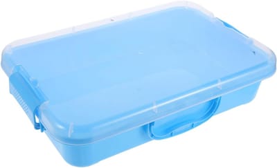 Mini Zandbak - Zandtafel Speelgoed - Kinderen Spelen - Met Opbergbox - 34.5 x 7 cm - Blauw
