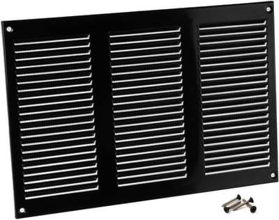 Ventilatie rooster - Lucht rooster - Lucht circulatie - Met insectenwering - 300x200 mm - Zwart