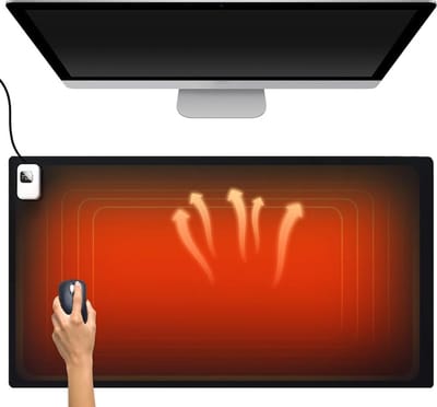 oCreon Verwarmde Bureau Pad - 40x82cm - 7 Warmte - Instellingen Waterdichte Muismat met Touch Control