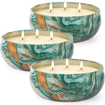 Natuurlijke Citronella Kaarsen voor Buiten - 3-lont, 3 x 350 ml, Perfect voor Tuin en Terras