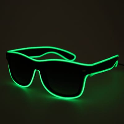 LOUD AND CLEAR® - LED Bril - Lichtgevende Bril - Festival Bril - Feestbril - Draadloos - Oplaadbaar - Groen - Neon