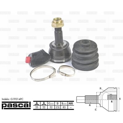 Homokineet reparatie set, aandrijfas PASCAL G1F014PC