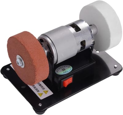 Tafelslijpmachine Mini - Kleine polijstmachine - Metaal en hout - Stille werking 50dB - 7 cm schijf - Zwart
