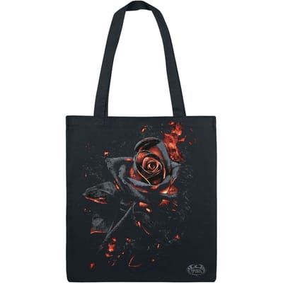 Spiral Burnt Rose Unisex Linnen tas - zwart - Standard