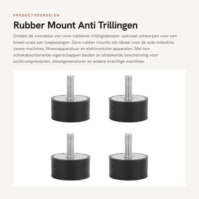 Dailygoods - Rubber Mount - Anti Trillingen - Schokabsorberend - M8 M10 - Isolator Demper - Geschikt voor motoren en machines - 4 stuks