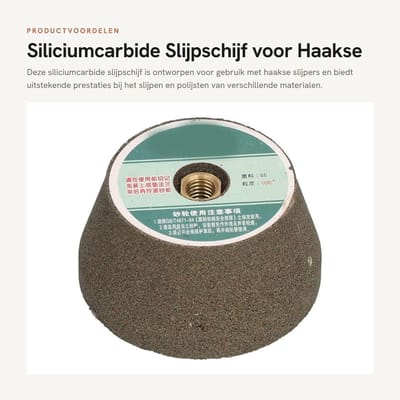 Dailygoods- Slijpschijf 100 mesh - Siliciumcarbide - Polijstkop voor haakse slijper - Duurzaam - Gewicht 260 g - Afmetingen 7,5 cm x 4 cm - Slijpsteen