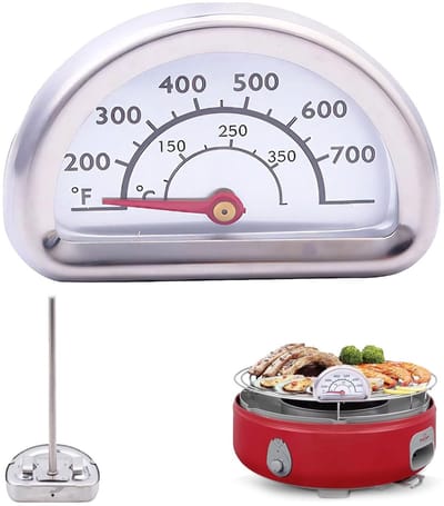 Dailygoody - Oven Thermometer - Precisie met Roestvrij Staal - Geschikt voor Omnia - Temperatuurmeter van 0°C tot 400°C - Voor nauwkeurige metingen -