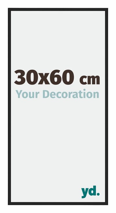 Your Decoration - Fotolijst 30x60 cm - Aluminium - Zwart Hoogglans - Miami