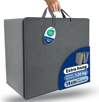 Beautissu VS95 â€“ Robuuste Draagtas voor Opvouwbare Matras Model XXL 120x200 cm â€“ Gemakkelijk Transport met Ritssluiting â€“ Grijs