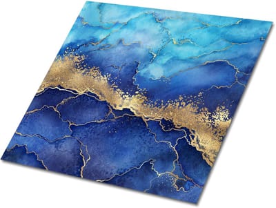 Tulup PVC Tegels - Marmeren Abstractie Vinyl Tegels - 30 cm x 30 cm - Blauw Vinyl Vloer Tegels - 9 stuks - Vinyl Wandtegels - Marmer Plaktegels - Zelfklevende Vinyl Tegels - Plaktegels keuken en Badkamer