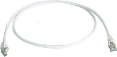 Telegärtner 100008833 RJ45 Netwerkkabel, patchkabel CAT 6A S/FTP 7.50 m Wit Vlambestendig, Snagless, Pair afscherming,