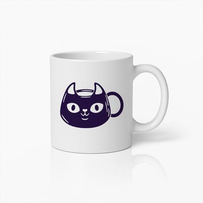 Zwarte Kat Mok 330ml – Schattige Minimalistische Kattenbeker – Perfect Cadeau voor Kattenliefhebbers & Dierenfans