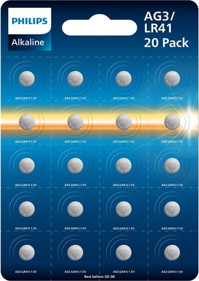 Philips Alkaline LR41 1.5V 20-blister (AG3)
