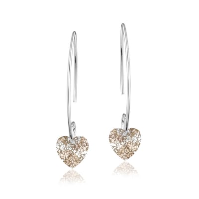Montebello Oorbellen Liv HZ40 - Swarovski Hart - 925 Zilver Gerhod. - Ø10mm - 35mm