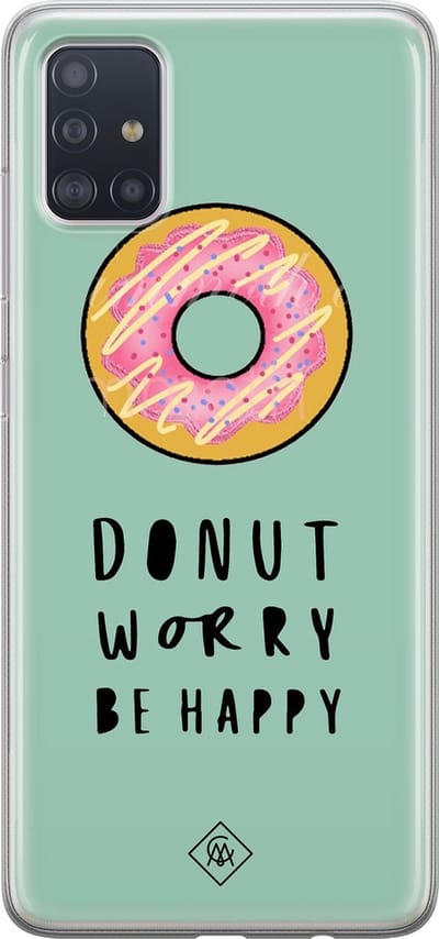 Casimoda® hoesje - Geschikt voor Samsung A51 - Donut Worry - Backcover - Siliconen/TPU - Mint