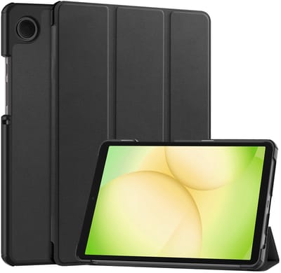 Hoes - Geschikt voor Samsung Galaxy Tab A11 Plus - Dun & Stevig - Trifold Bookcase - Hard Cover - Hardcover Book Case - Tablet Hoesje - Zwart