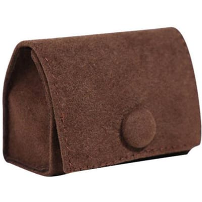 Zachte Velours Sieradendoos Draagbare Oorbellen Ring Opbergtas Vierkante Knop Organisatie Verpakking Sieradenkistje Armband Pouch