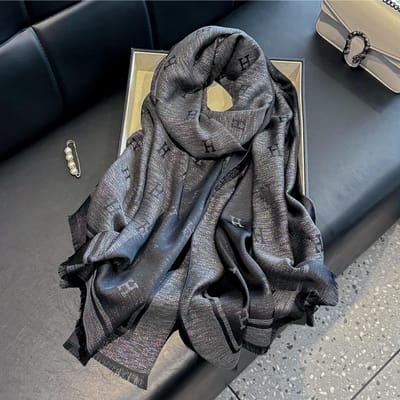 Dernier Hijab Imprimé pour Dames Écharpe en Voile de Coton Tencel Écharpe de Protection Solaire Quatre Saisons Châle Décoratif Foulard gray