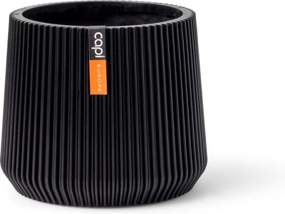 Capi Europe - Sandbag Groove Black & Gold - 10x9 - Zwart - Opening Ø7 - Bloempot voor binnen - 5 jaar garantie - BGVBL392